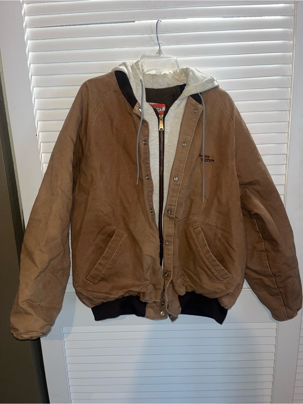 Vintage Country Tuff size large tall brown canvas work coat like new